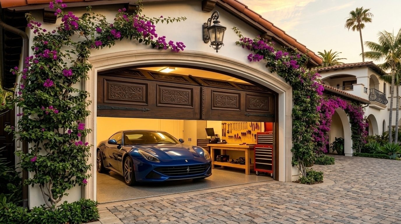 Henry Ward Garage Door Masters Overhead Garage Door Gliding Open in Porterville, CA
